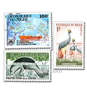 NIGER : pochette de 100 timbres (Oblitérés)