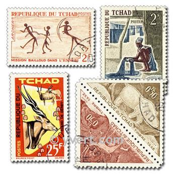TCHAD : Pochette de 100 timbres (Oblitérés)