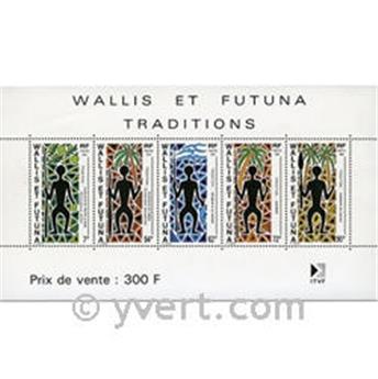 n.o 5 -  Sello Wallis y Futuna Bloque y hojitas